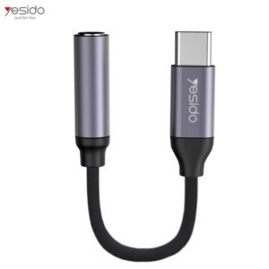 Yesido YAU19 Aluminum Alloy Nylon Cable USB Type-C To 3.5mm Aux Port Audio Adapter Cable