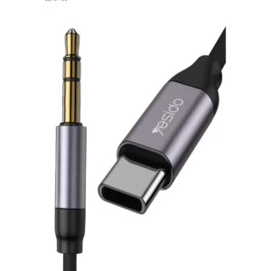 Yesido YAU20 Anti-noise Original Aluminum Alloy 1M Type-C to 3.5MM Aux Cord Headphone Audio Cable