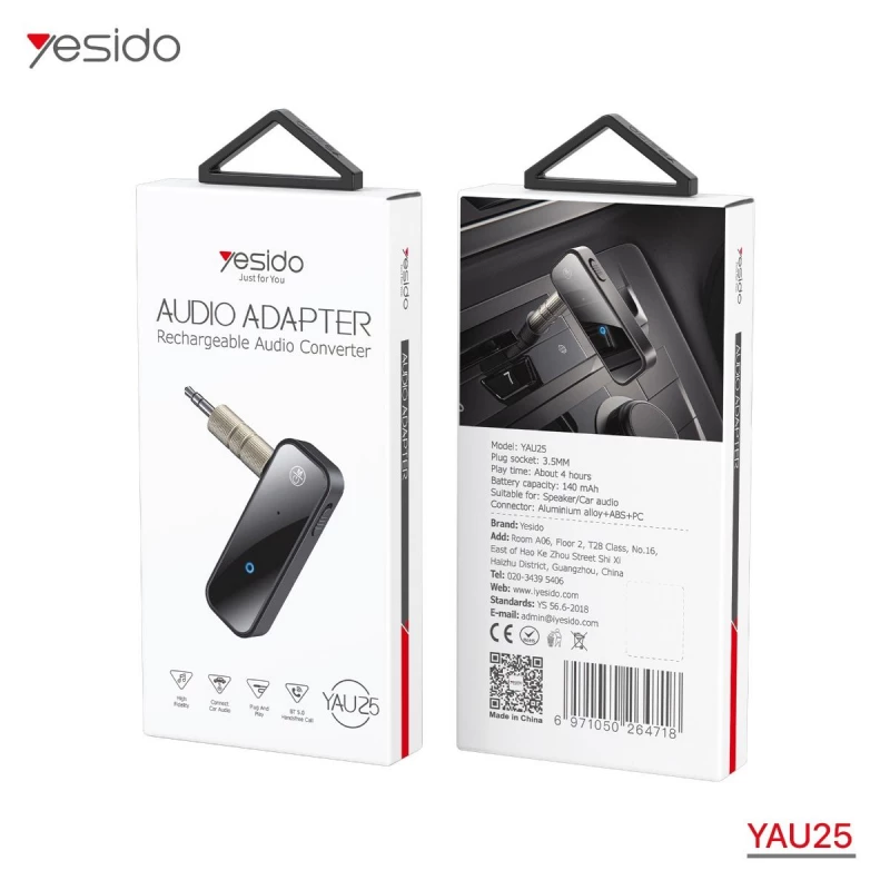 Yesido YAU25 Mini Wireless Receiver To 3.5mm AUX Audio Transmitter Adapter