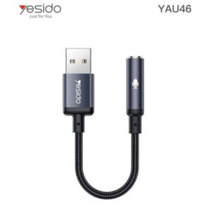 Yesido YAU46 Aluminum Alloy USB to 3.5MM High Ficelity Sound 48KHZ High Sampling Audio Cable