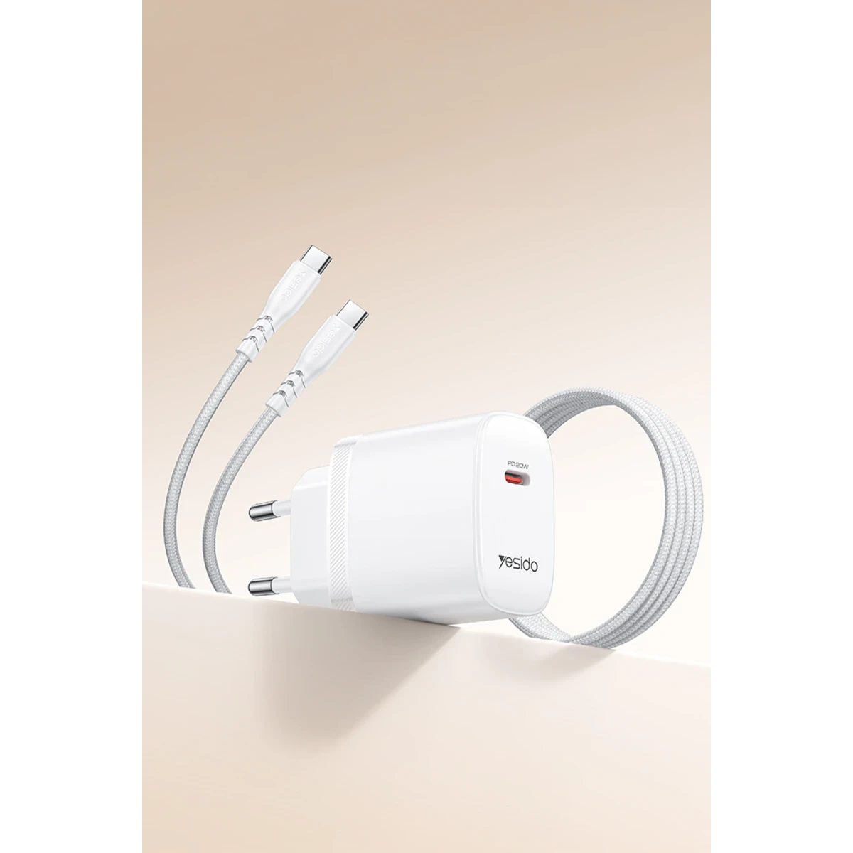 Yesido YC105 TC PD20W Home charger EU (C TO C cable)