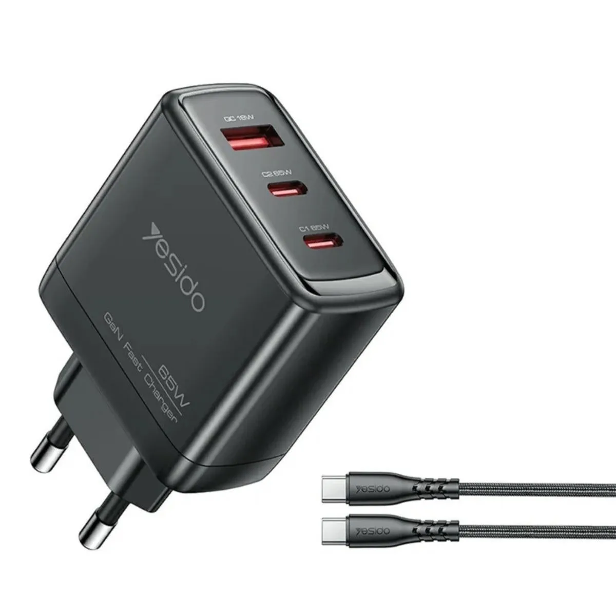 Yesido YC144C 65W GaN Charger with C-C cable EU