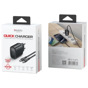 Yesido YC57 20W Fast Charging Big Output For Mini Compact And Convenient Intelligent Cryogenics EU Charger