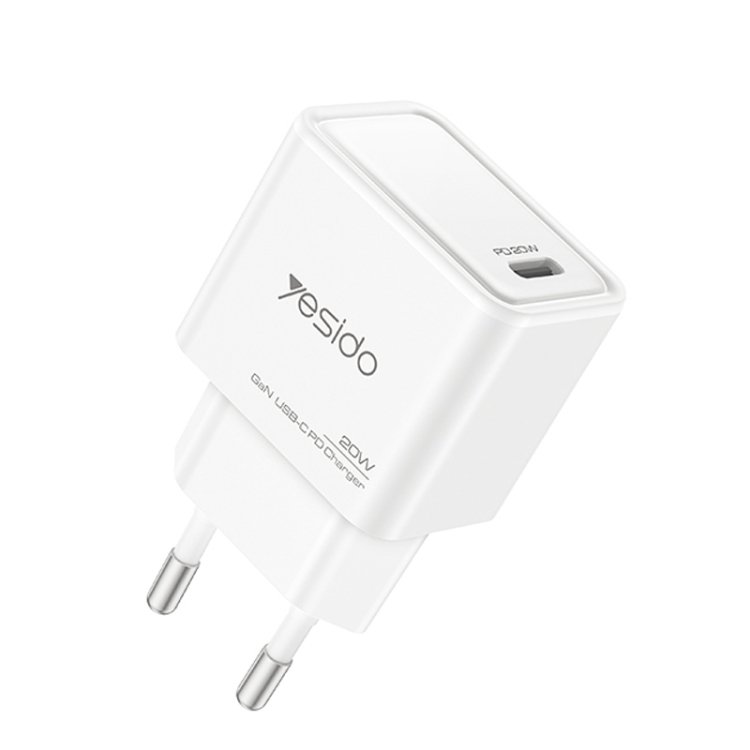 Yesido YC60 PC Fire Retardant Material Lower Temperature PD 20W GaN Fast Charging EU Fast Charger