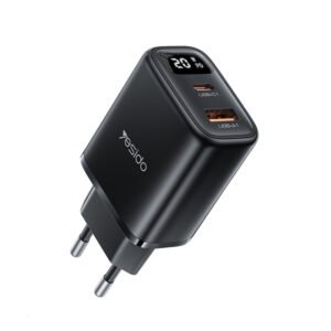 Yesido YC68 PD 20W Fast Charging Dual Port Smart Digital Display EU Digital Fast Charger