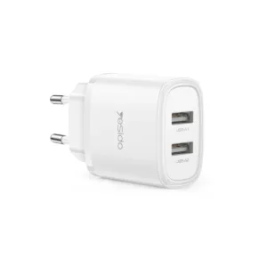 Yesido YC72 12W 2*USB-A Dual-port Fast Charging Small And Portable Safety Protection EU Plug Travel Charger