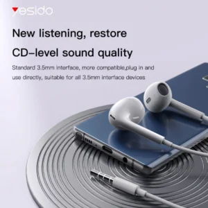 Yesido YH39 High Quality Original Chip In Ear Stereo Sound 3.5mm Wired Earphone