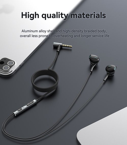 Yesido YH40 Stereoscopic Surround Sound with 3.5MM Gold-plated Interface Transparent In-Ear Wired Headphone
