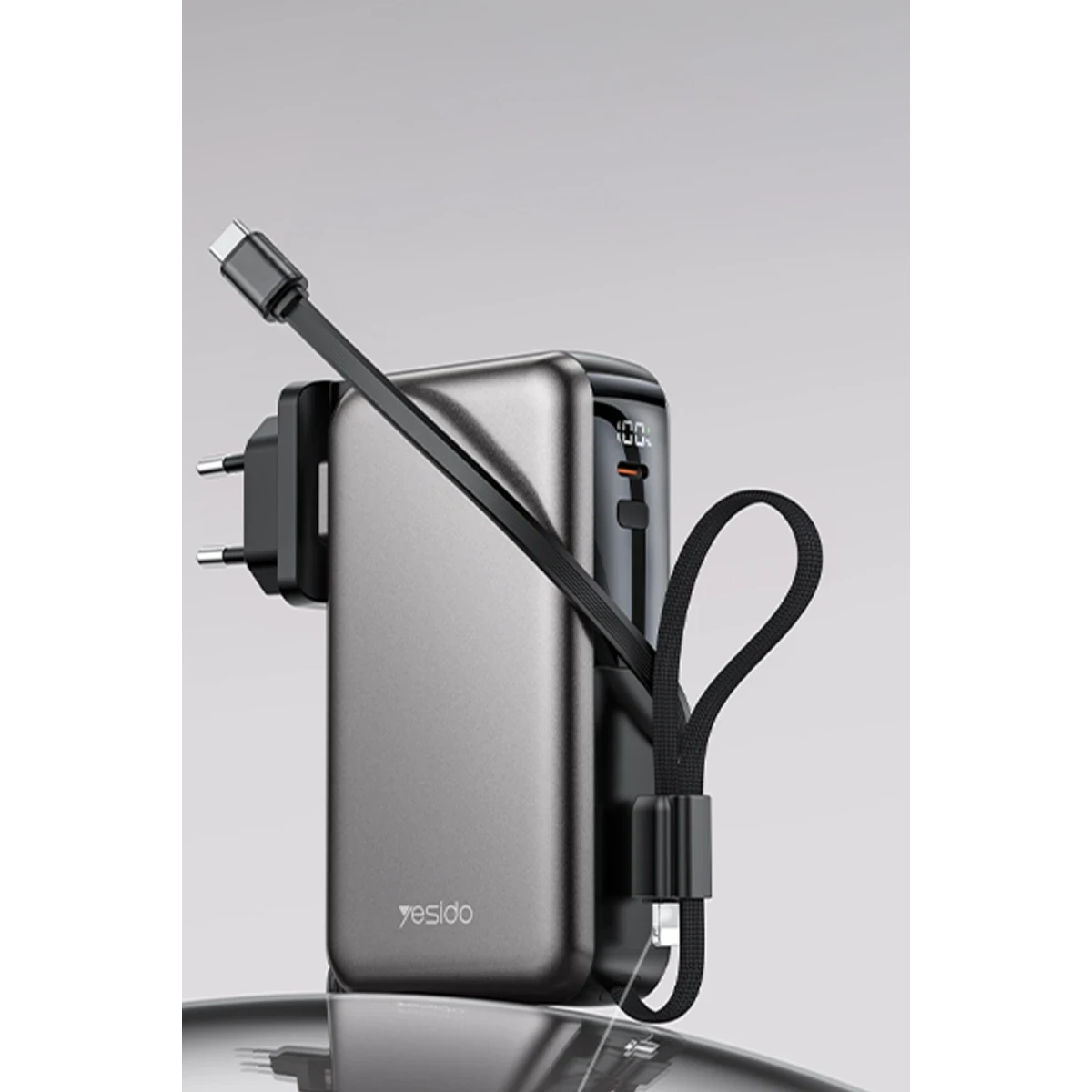 Yesido YP90E 10000mAh AC+DC retractable power bank - EU