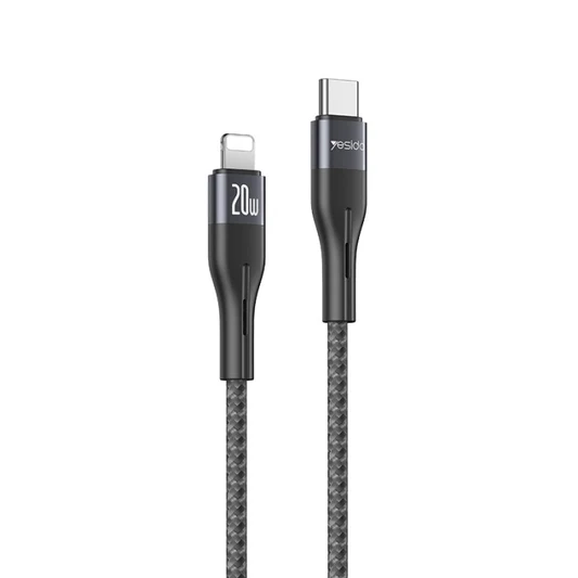 Yesido CA155 20W C to L Cotton Data Cable 1M Aluminum Alloy + Cotton Cable