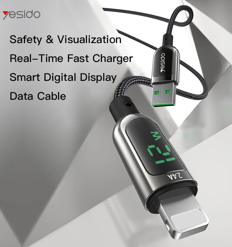 Yesido CA84 (2.4A) Digital Display Lightning Data cable 1.2M