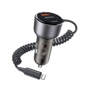 Y57 50W Fast Charging Car Charger | Built-in Lightning car cigarette lighting port charger adapter