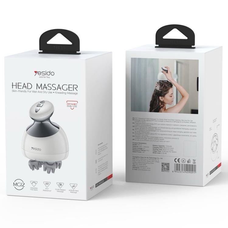 Yesido MG12 Waterproof Head Massager IPX7, White
